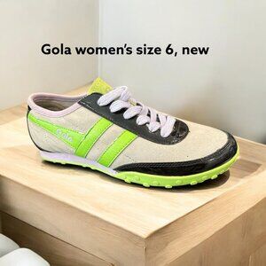 New Gola Trainer Size 6 U.S. euro 37 Suede Gray/Lime